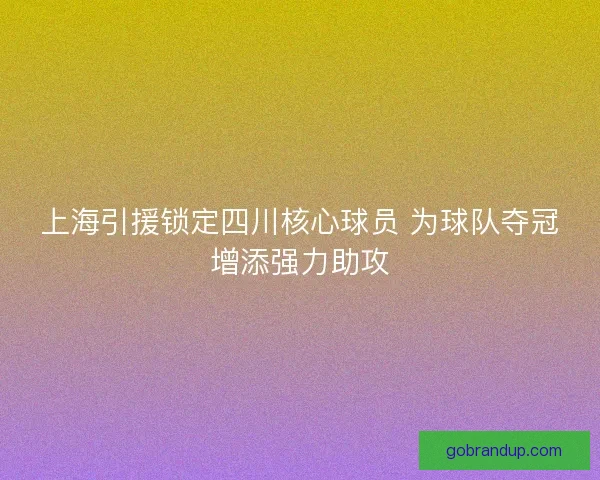 上海引援锁定四川核心球员 为球队夺冠增添强力助攻